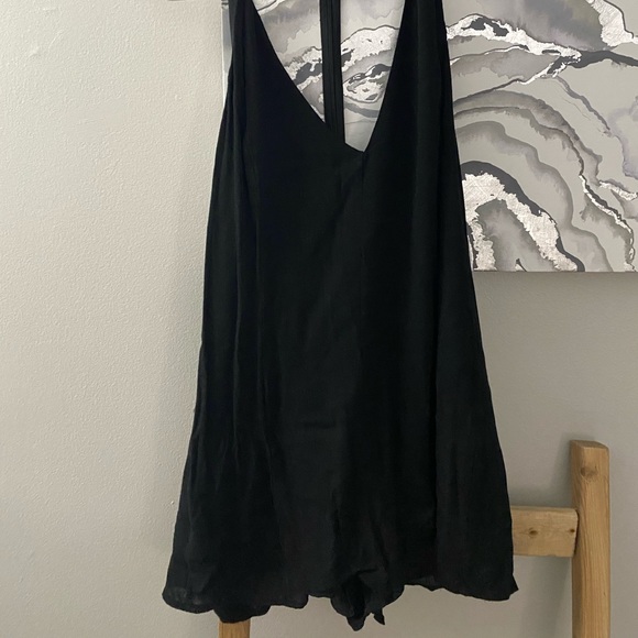 Black deep V romper - Picture 3 of 3